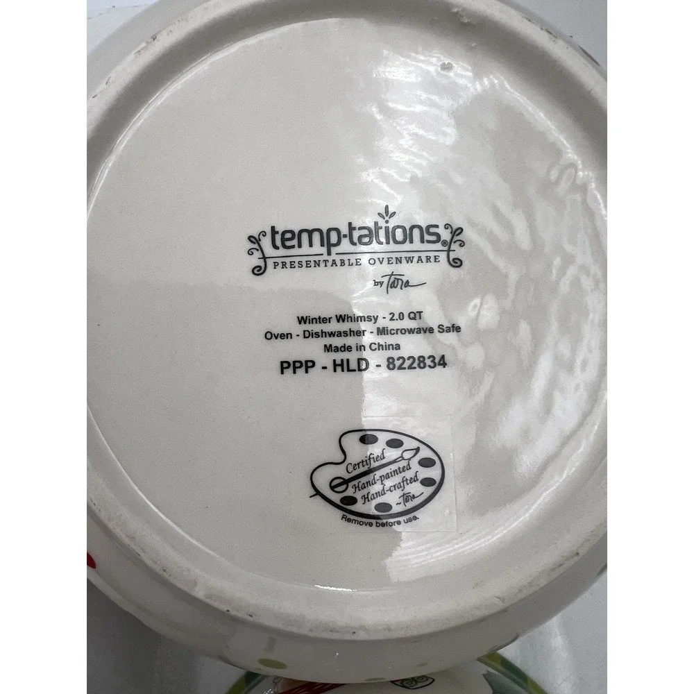 Temp-tations Winter Whimsy Nesting Mixing Bowl Set Holiday Snowman Santa Penguin